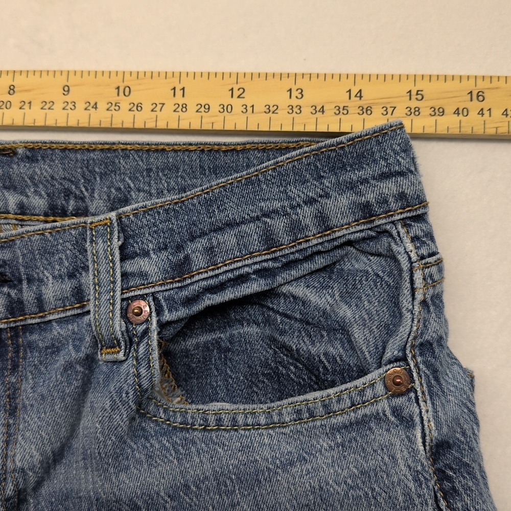 Vintage Levis Jeans Mens Blue 527 Boot Cut Slim Low Rise Denim Pants Y2K Worn‎ - Picture 4 of 9